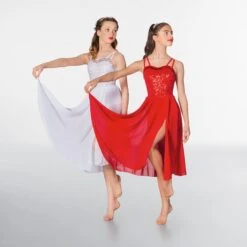 1st Position Long Sequin Lyrical Dress -Cheap Fit Dance Wear Store white cold0005 40 1 3