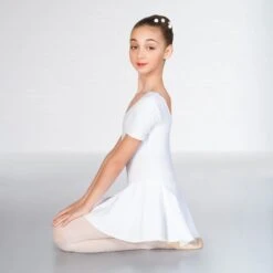 1st Position Hannah Skirted Leotard Cotton -Cheap Fit Dance Wear Store white q12 white 1