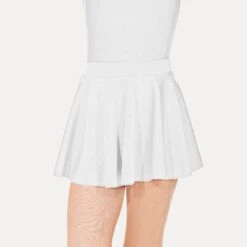 Roch Valley Nylon Lycra Circular Short Skirt -Cheap Fit Dance Wear Store white rvlcss white 1